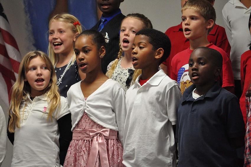 Students sang a variety of patriotic songs.