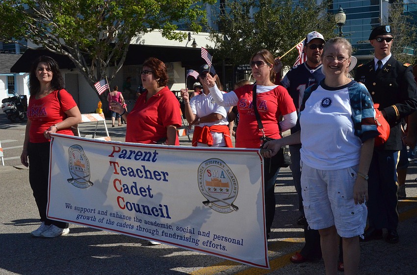 The Parent Teacher Cadet Council marched in the parade.