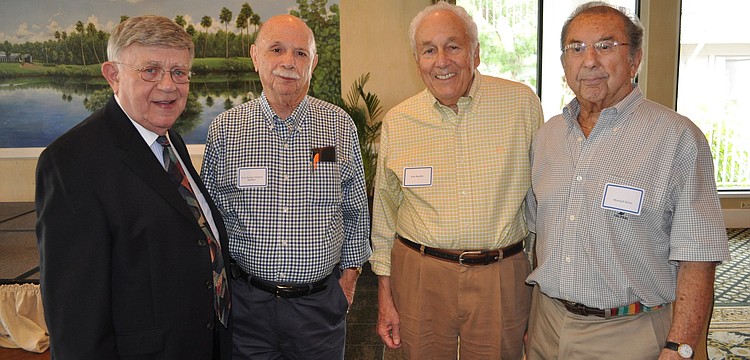 President Murray Blueglass, guest speaker Professor Herbert Waltzer, Alan Bandler and Howard Silver