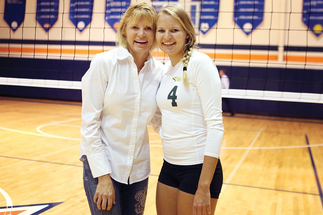 Gabrielle Woodruff developed her love of volleyball from her mom, Kim Kelly, who spent six years coaching the Cardinal Mooney volleyball team.