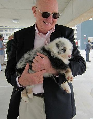 Terry Turner with Bindi, an Australian Shepherd. Photo by Virginia Hoffman.