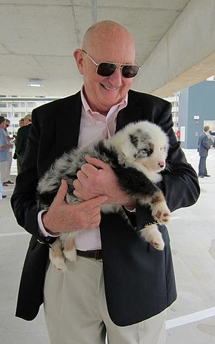 Terry Turner with Bindi, an Australian Shepherd. Photo by Virginia Hoffman.