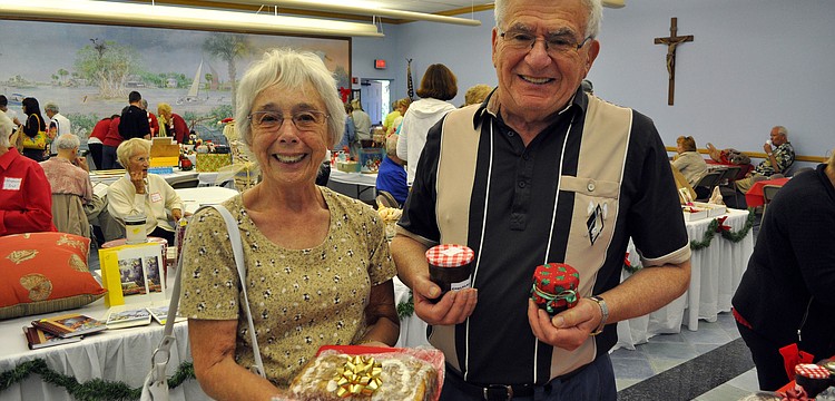 Leila and Leslie Dubow bought a coffee cake, chocolate sauce and strawberry jelly.