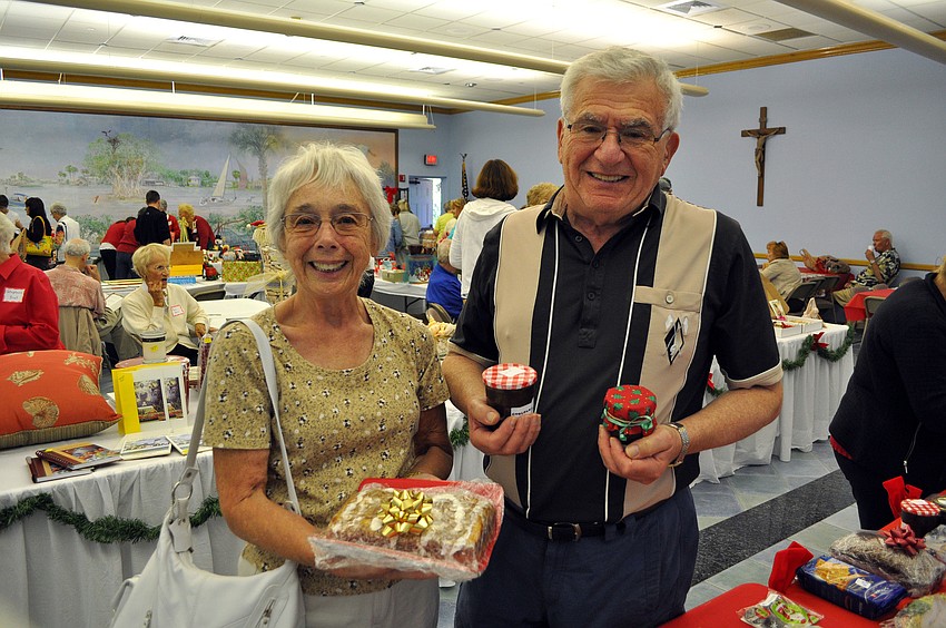 Leila and Leslie Dubow bought a coffee cake, chocolate sauce and strawberry jelly.