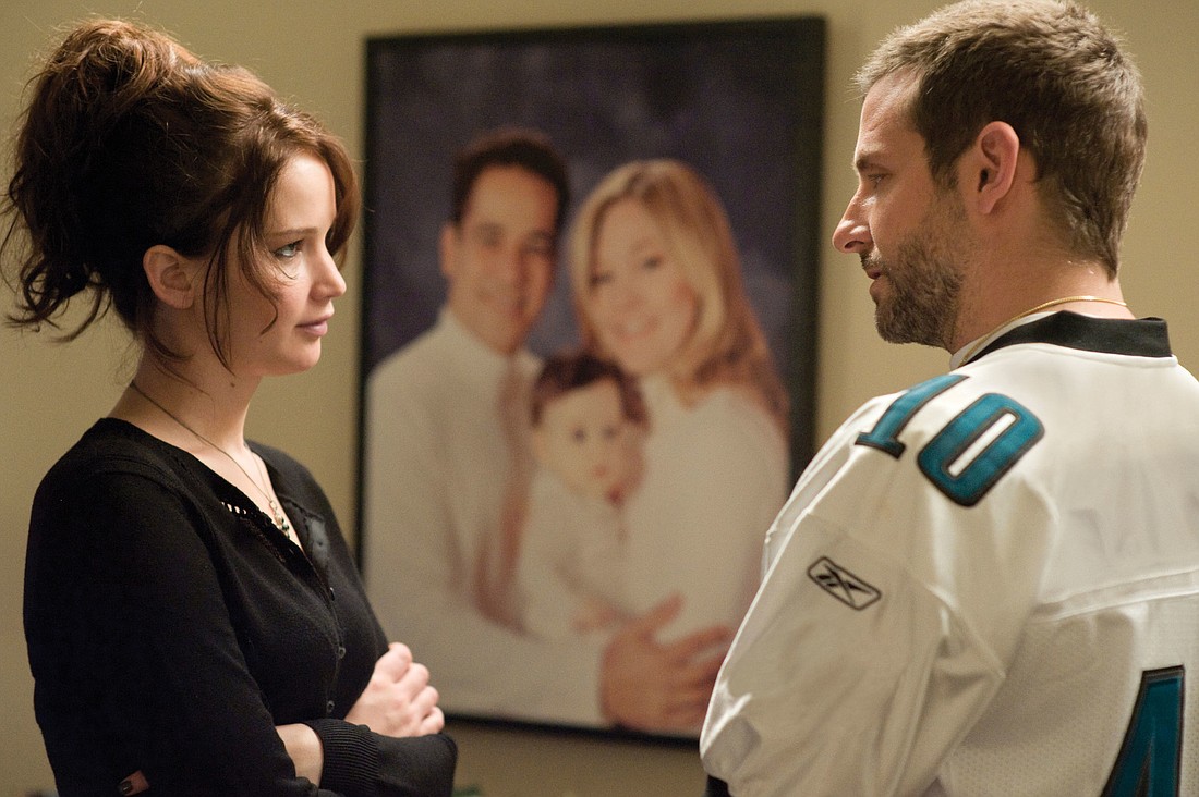 Jennifer Lawrence as Tiffany and Bradley Cooper as Pat in "Silver Linings Playbook." Courtesy.