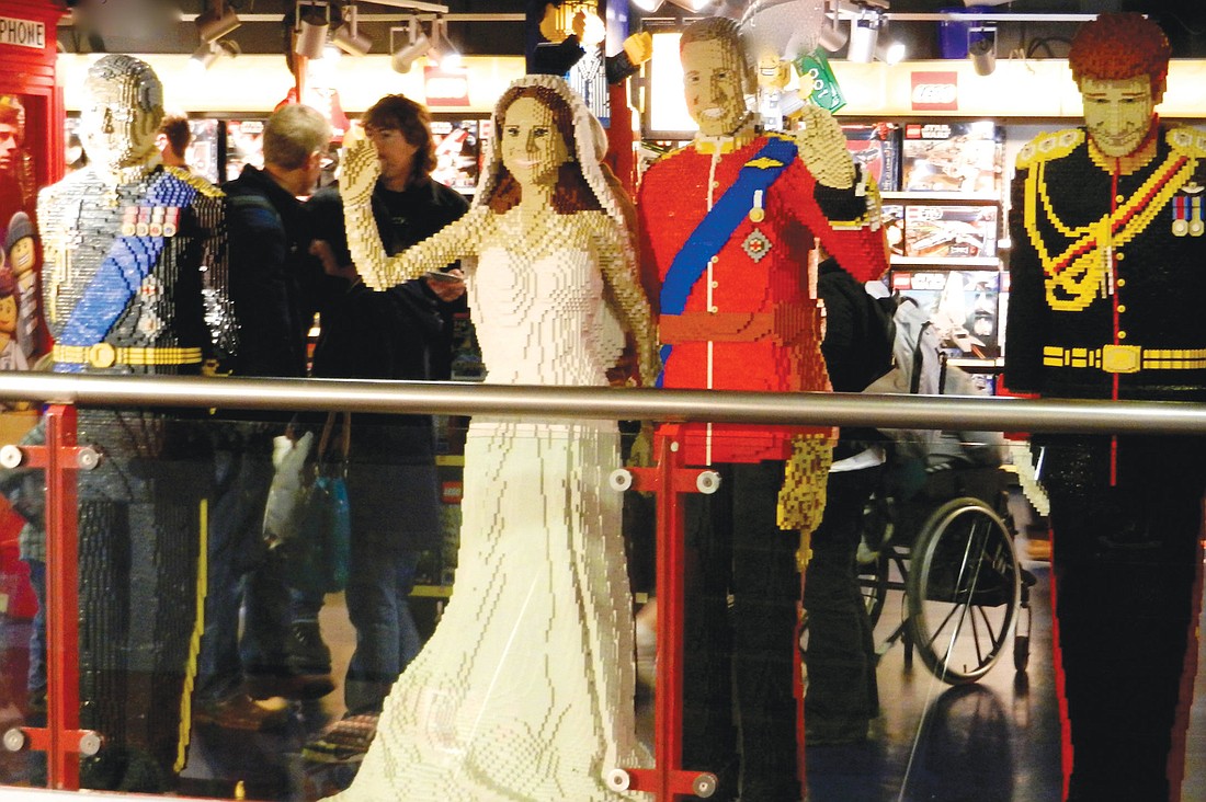 The royals totally created with Legos in Hamleys Toy Shop.