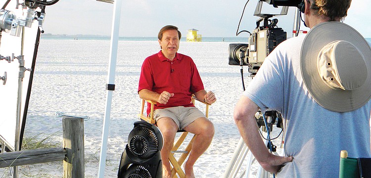 Dr. Stephen P. Leatherman, aka Dr. Beach, tells a national TV audience about his selection of Siesta Public Beach. He visited St. Boniface Episcopal Church March 10.