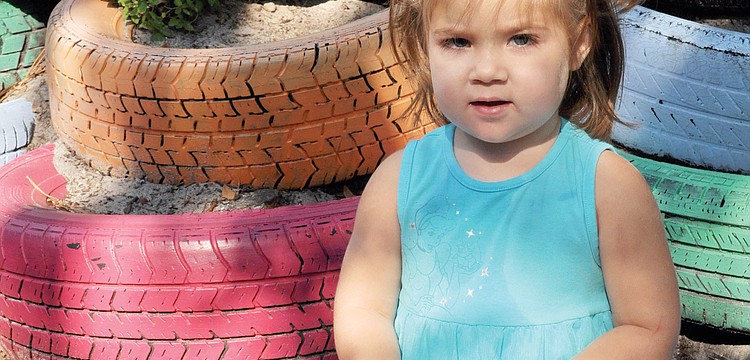 Quinn Sonner participated in the egg hunt at the Childrenâ€™s Garden.