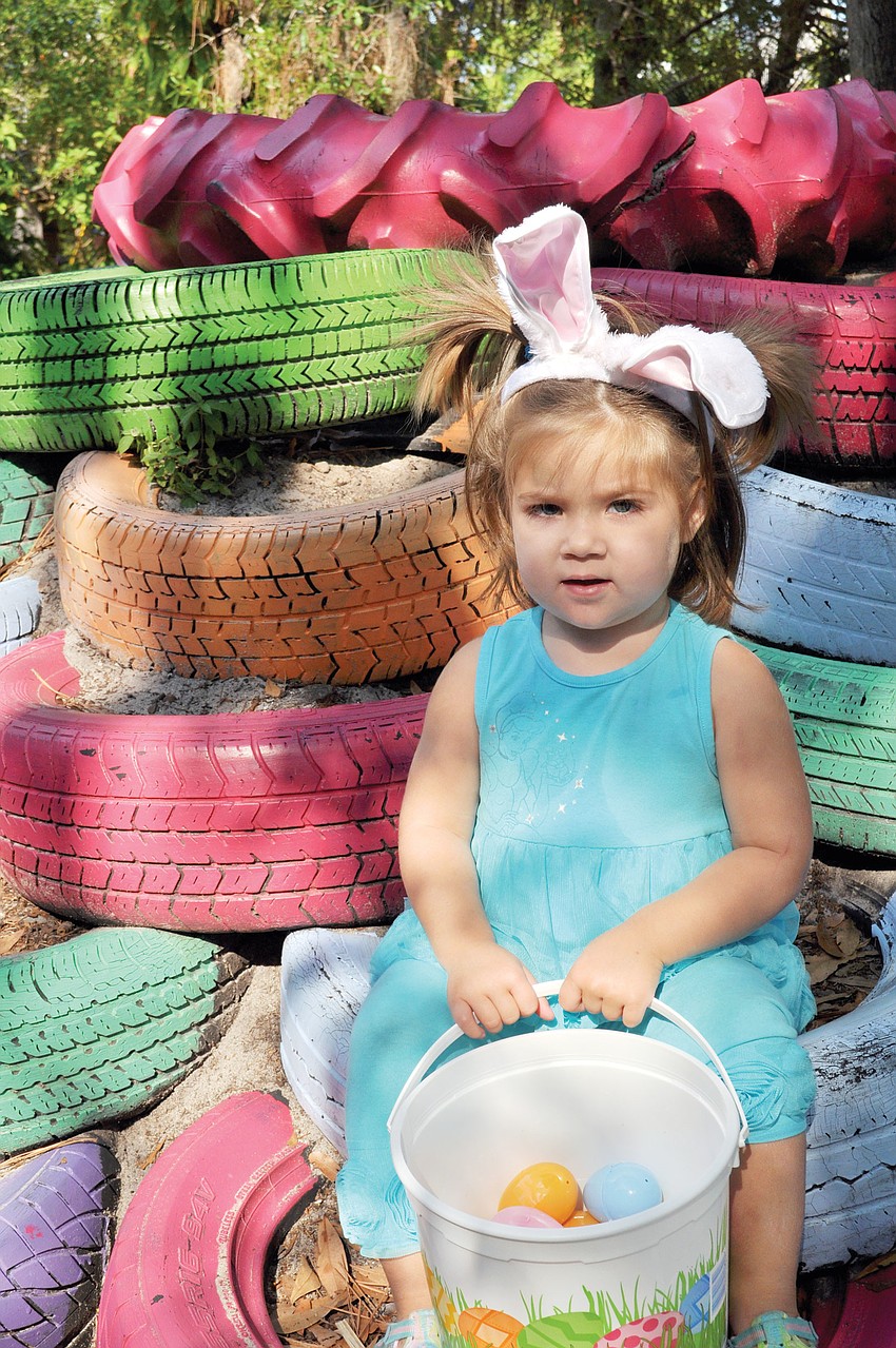 Quinn Sonner participated in the egg hunt at the Childrenâ€™s Garden.