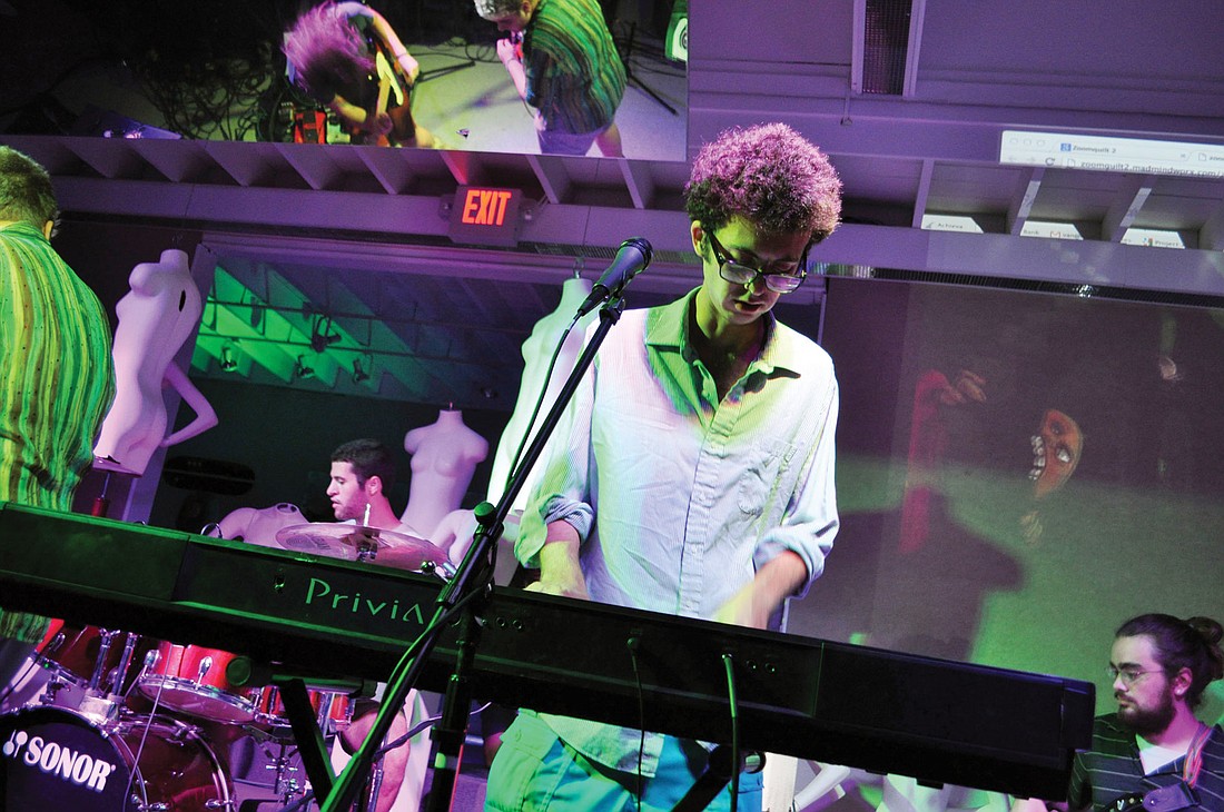 Caegan Quimby performed with Physical Plant at Art Center Sarasota.
