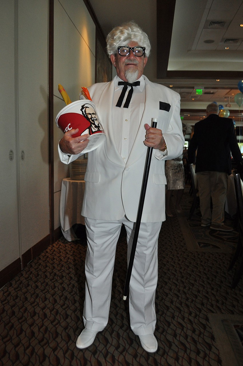 Dean DuCray donned a Col. Sanders costume May 5 at the Sarasota Yacht Clubâ€™s Kentucky Derby party.