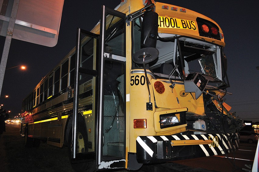 The 26 students riding Manatee County School District Bus 560 all escaped a Jan. 5 crash with only minor injuries. Counselors were available at Braden River Middle Jan. 9 to meet with students. Published Jan. 12, 2012.