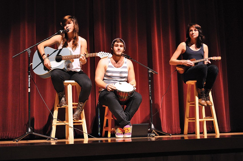Daphne VonCannon, Israel Olma and Lexi Moore perform â€œStill Havenâ€™t Found What Iâ€™m Looking Forâ€ during Braden River High Schoolâ€™s Talent Show Nov. 29, in the schoolâ€™s auditorium. Published Dec. 6, 2012.