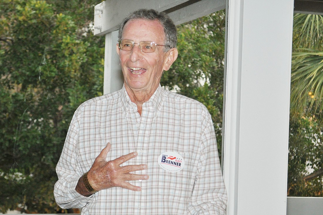 Vice Mayor David Brenner celebrated his District 3 commission seat win Tuesday night with campaign supporters at the Longboat Key Hilton Beachfront Resort.