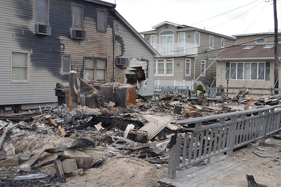 A fire following Superstorm Sandy destroyed Siesta resident Helene HylandÃ¢â‚¬â„¢s childhood home in New York. Courtesy photo.