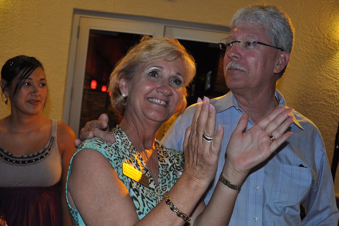 Lakewood Ranch resident Vanessa Baugh, pictured with her husband, Don, was giddy with excitement as she learned she would advance in the race for the Manatee County Board of County Commissioners District 5 seat.