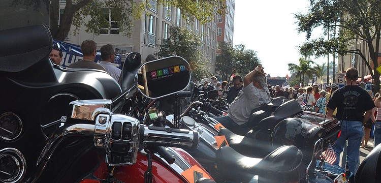 Thousands of motorcycles lined the streets of downtown Sarasota.