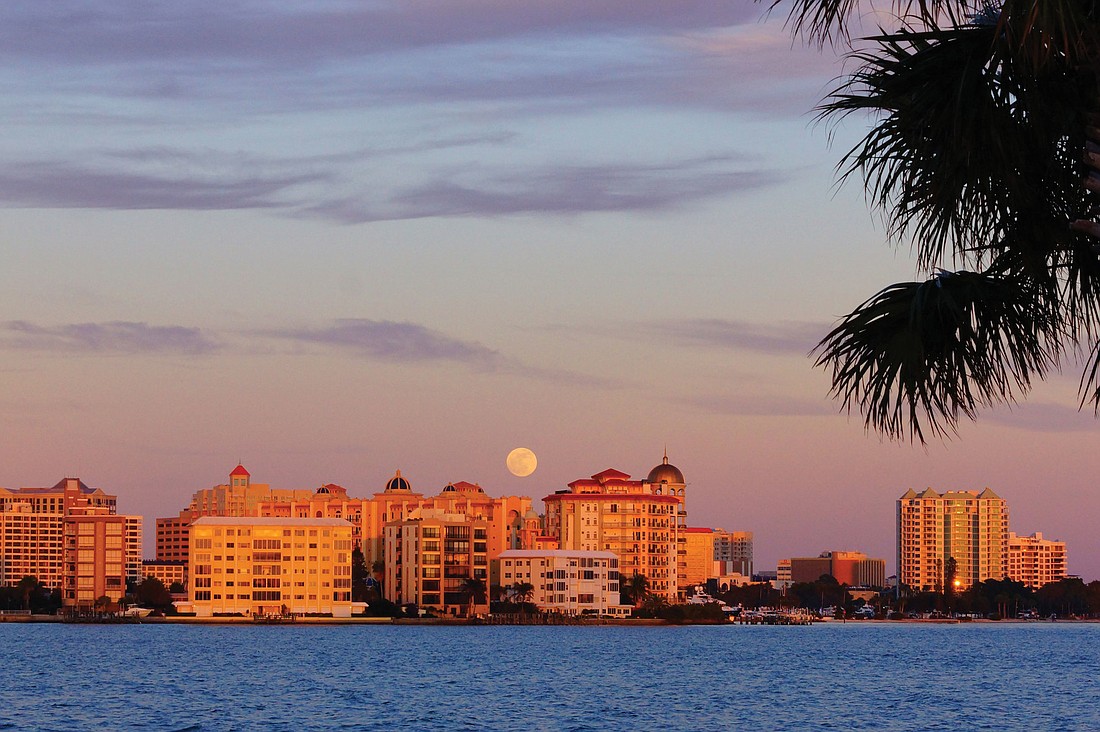John Myers submitted this photo of a full moon over Sarasota Bay.