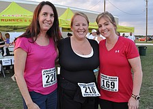 Allison Kaffka, Bev Burdette and Melissa Ebing were eager to start the race.