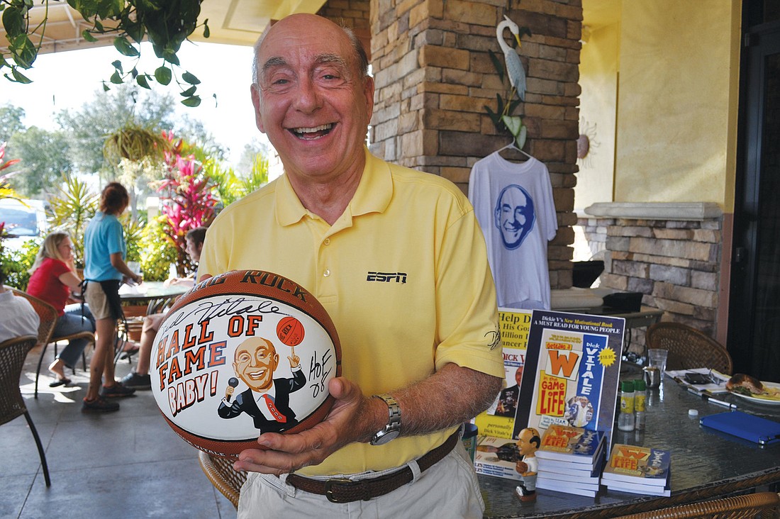 ESPN college basketball analyst Dick Vitale will be inducted into the National Sportscasters and Sportswriters Association Awards Hall of Fame in June.