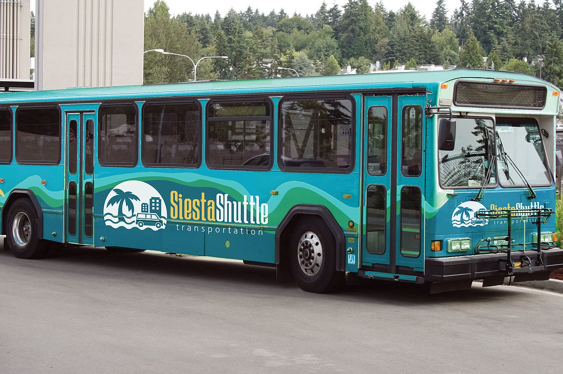 The Siesta Shuttle will offer advertising space on the back end of its buses. Courtesy photo.