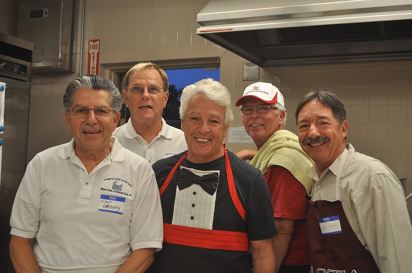 Cooks included, front, Lenny Distefano, Tom Vitro, Joe Sever and, back, Jim McGuire and Dennis McIvor.