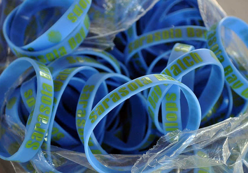 Every volunteer was given a Sarasota Bay Watch bracelet to wear so that when they got back they could enjoy a BBQ lunch at the Sarasota Sailing Squadron.