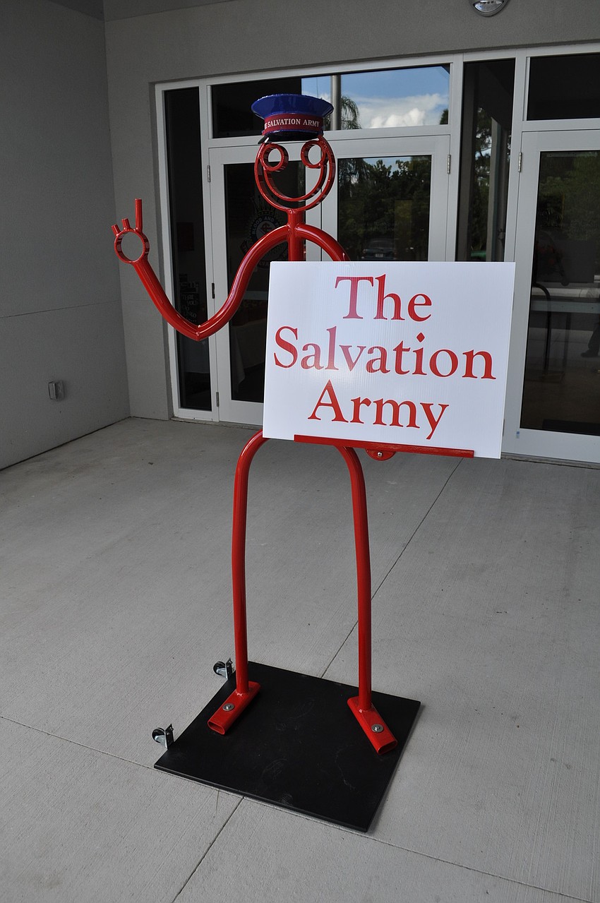 A Tube Dude greets visitors to the new worship center.