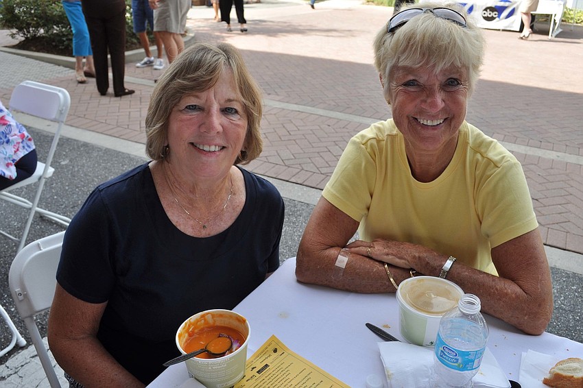 Sherry Kerber and Carolyn von Seelen tried a variety of soup offerings.