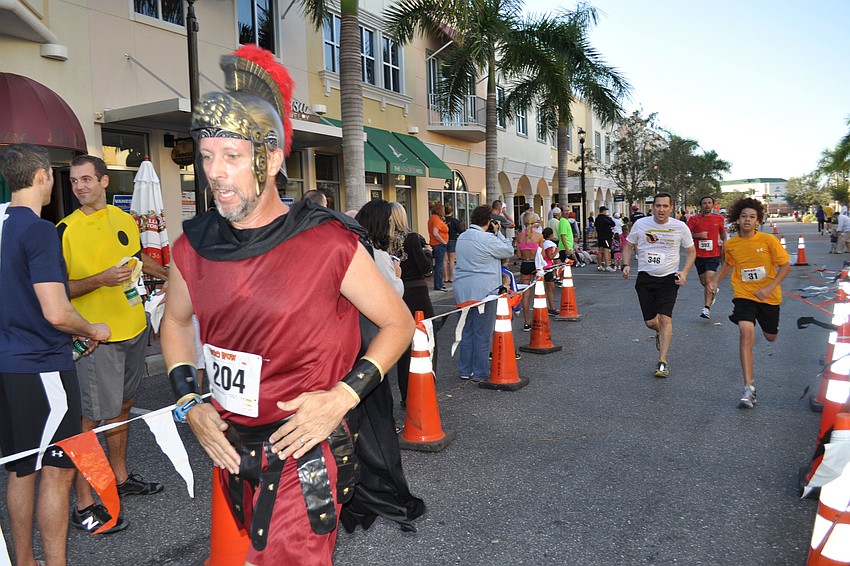 Mike Meiser slowed up at the finish line.