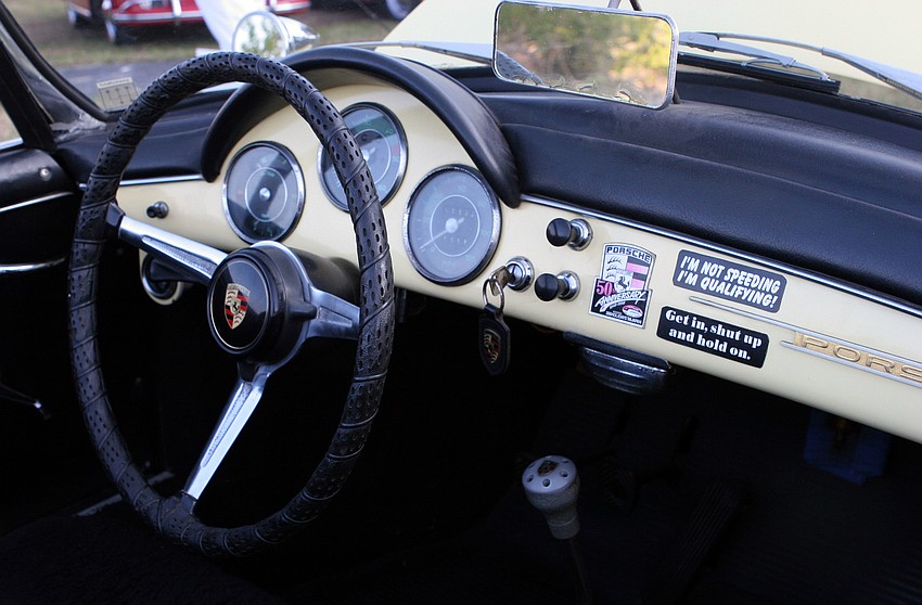 The dashboard inside Joseph De Naisâ€™ roaster was decorated with some fun stickers.