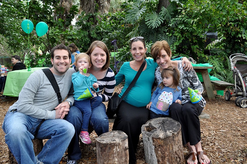 Jay and Erin Singerman with their daughter, Elle, with Stefanie Guido, her daughter Stella and Anna Conley.