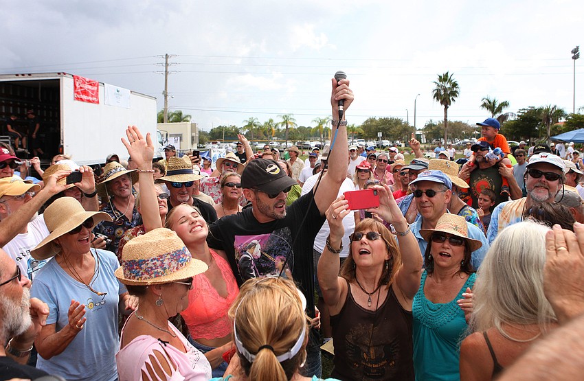 Paul Thorn ended his set by singing in the crowd Saturday, Sept. 29 at the 22nd annual Sarasota Blues Festival.