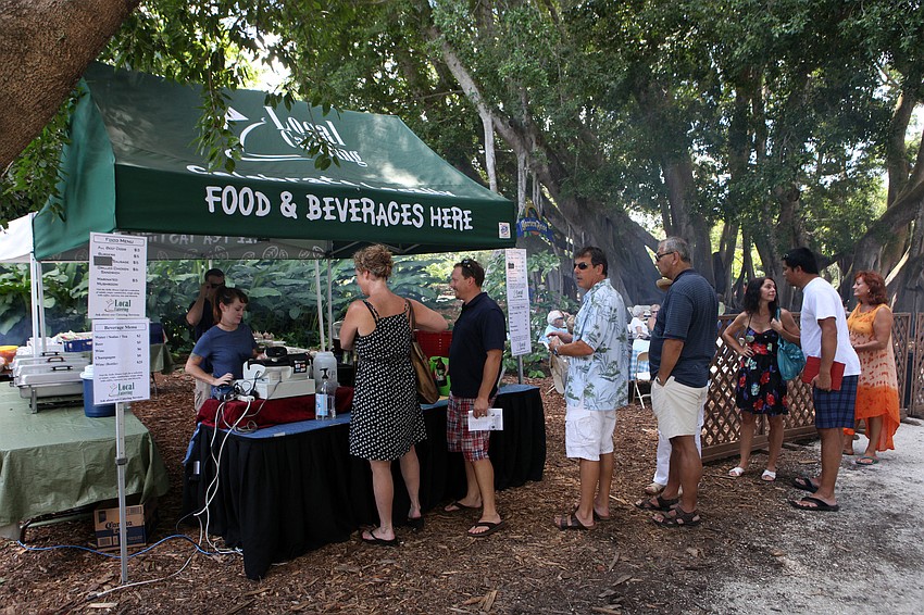 People line up for food Sunday, Oct. 7, during GartenFest.