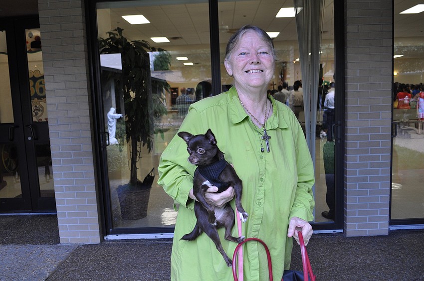 Josephine Soukup with her dog, Ja Ja.