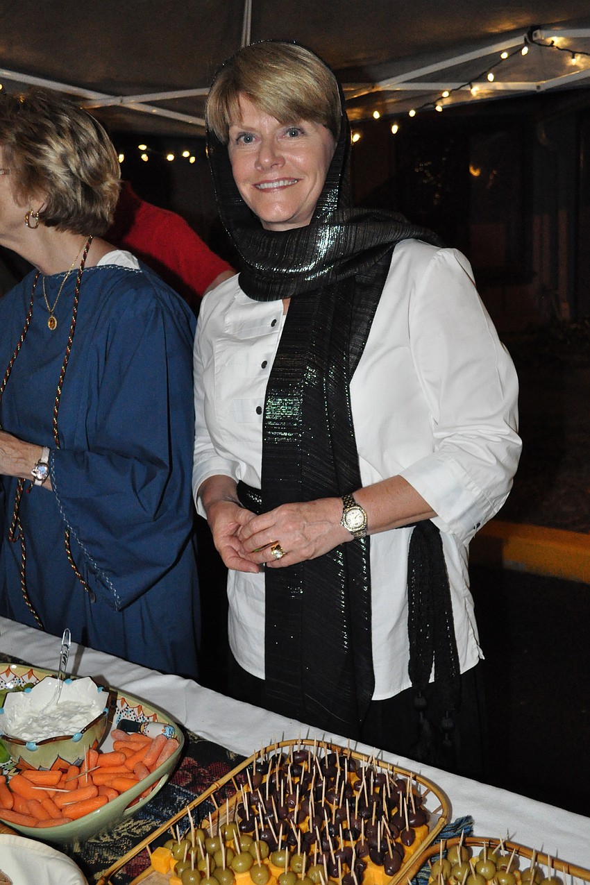 Pam Griffith passed out bread and other food items.