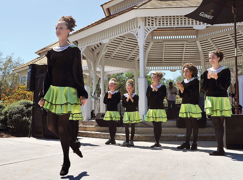Hana Kenny performs with the Sarasota Irish Dance Academy at the seventh annual Irish Rover St. Patrickâ€™s Day Celebration at Phillippi Estate Park.