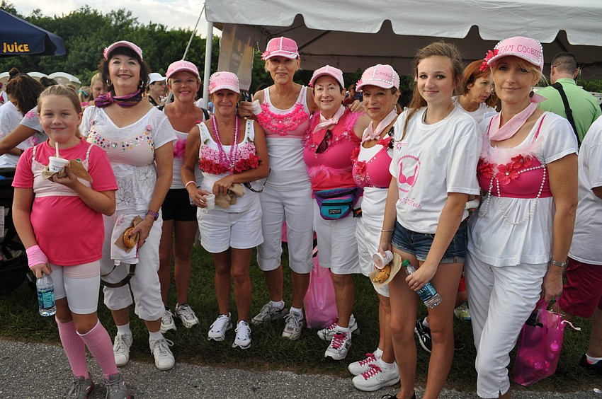 Team Cobbie came out in full force. Pictured are Avery Mooney, Cilla Yuen, Tisha Mooney, Dodie McFarland, Judy DeWalt, Barb Zdziarski, Debbie Ficarola, Ashlyn Mooney and Tracy Rones.