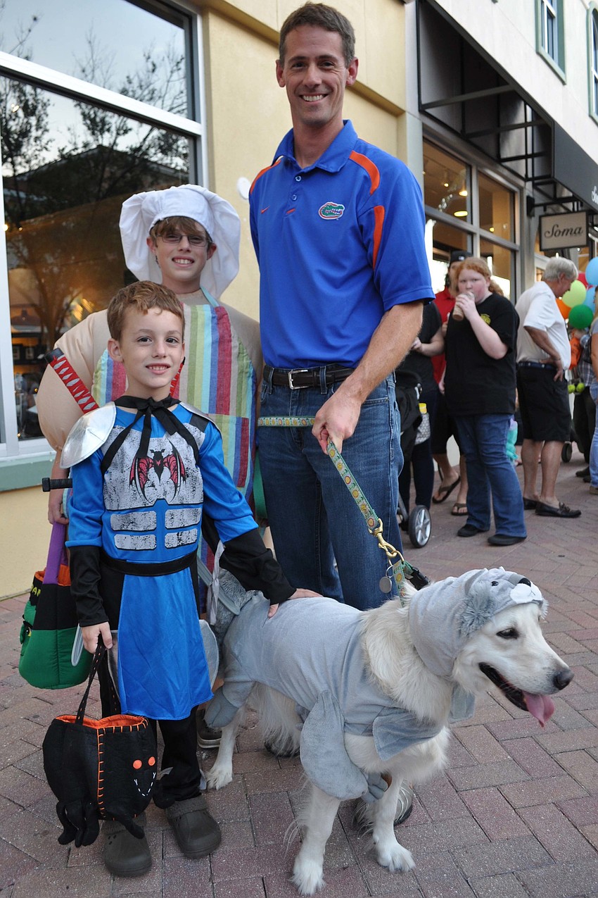 Seth Schmid came out with this sons, Grant and Trevor, and dog, Bailey.