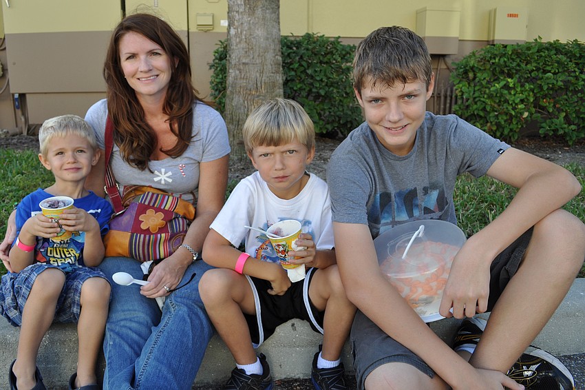 Peyton Granata came out with his mom, Denise, and cousins, Gavin and Connor Murray.