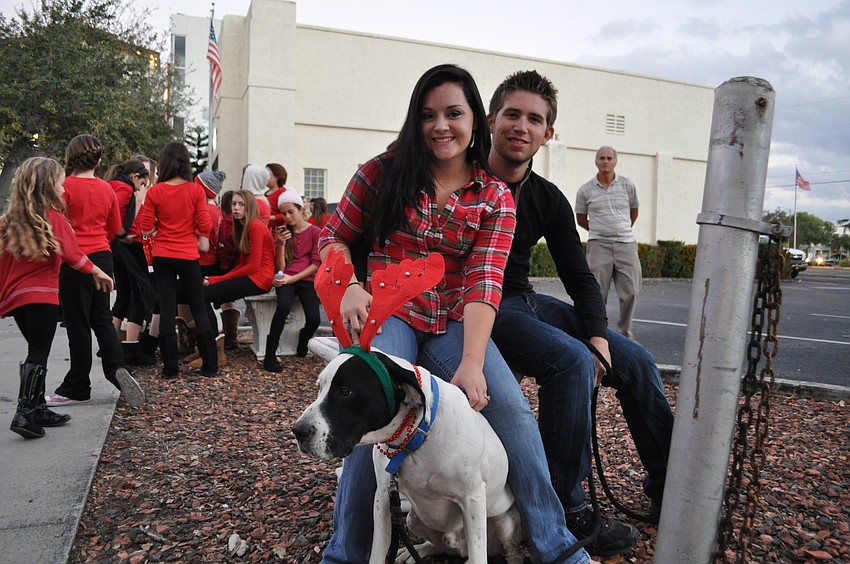 Mariel McCool with Alex Lennon and Willie, the dog.