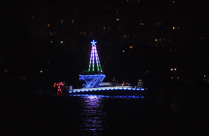 LED changing colored lights made this boat stand out on the water.