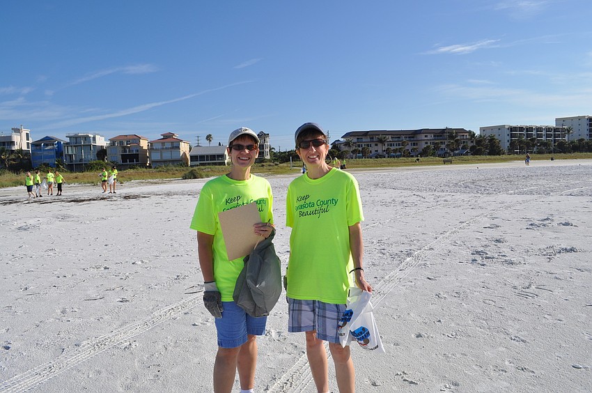 Maria Mossbarger and Candy Belle started the cleanup at about 7 a.m.