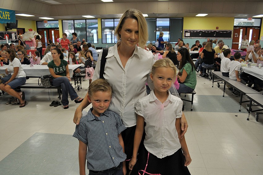 Michelle Sands with her children, Brayden and Brynna