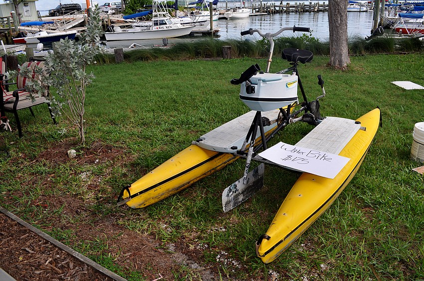 One of the two water bikes that were up for sale at the Sarasota Sailing Squadronâ€™s garage sale.