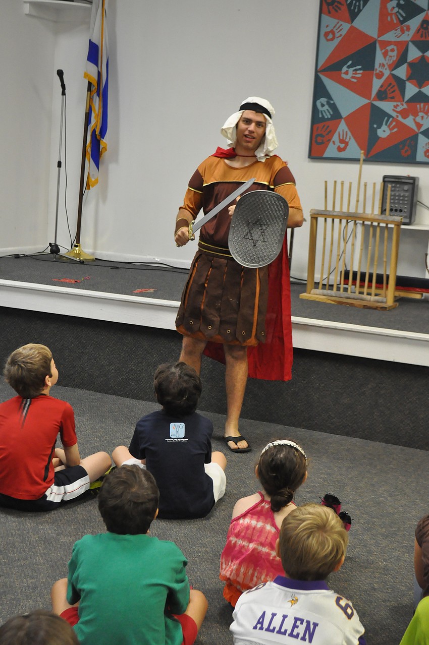 Sam Silverberg dressed as Judah to entertain the children.