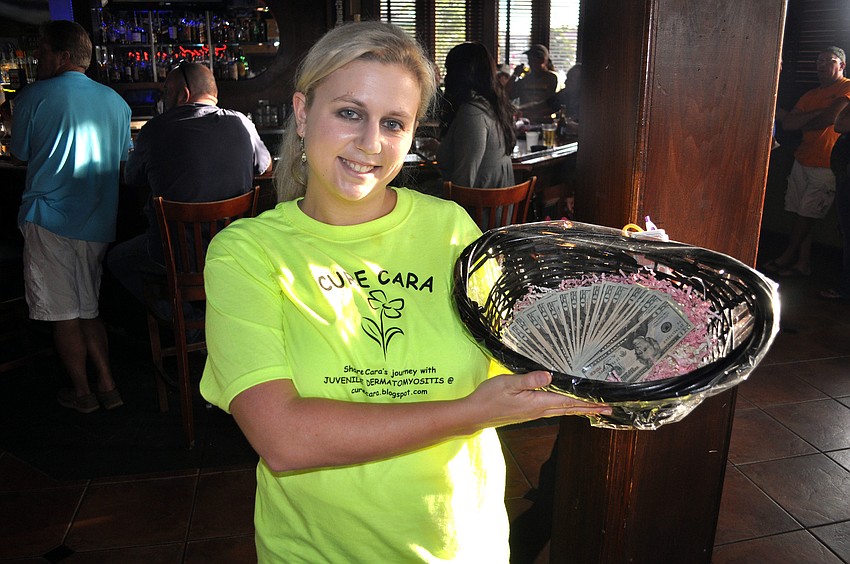 Megan Speed sold tickets for the chance to win $500. There were two chances for people who attended the Cure Cara event to win $500.