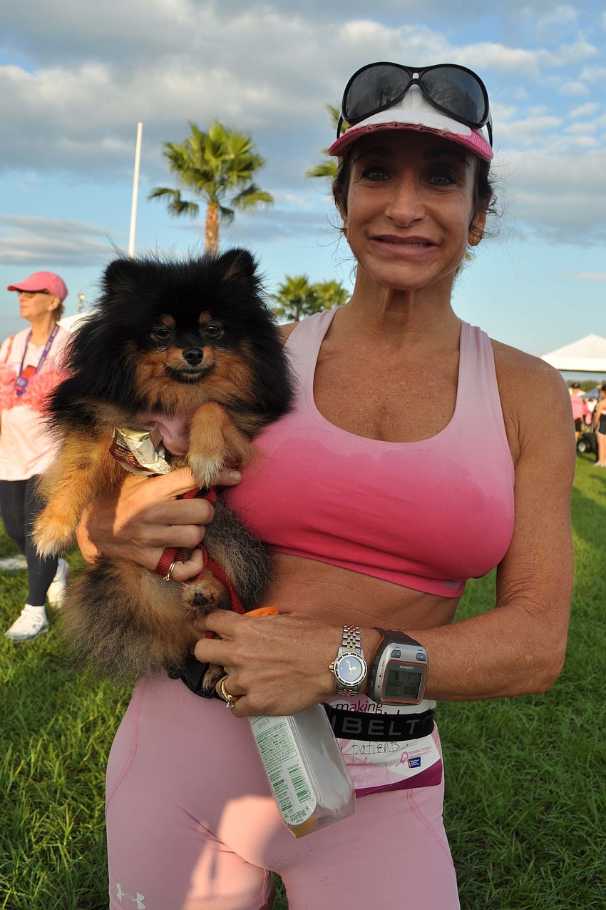 Dr. Sheri Weinstein brought her therapy dog, Coco.