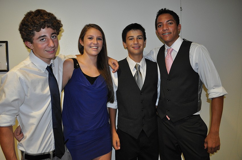Nick Romano, Taylor Albano, Nick Grano and Tre Gregory spent time together at the dance.