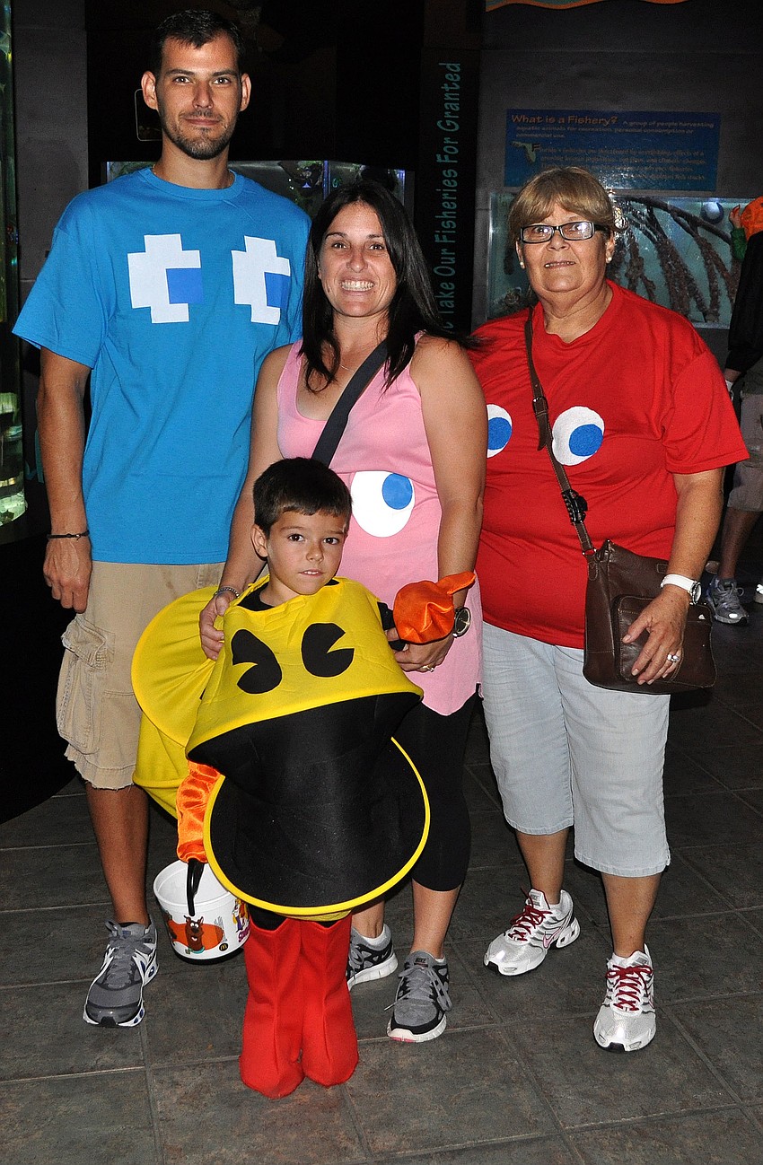 Sebastian Menendez, 4, dressed as Pac Man while Jorge Menendez, Maria Menendez and Norma Menendez played along as the ghosts.
